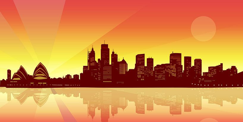 Sydney Skyline von Mixed media vector arts