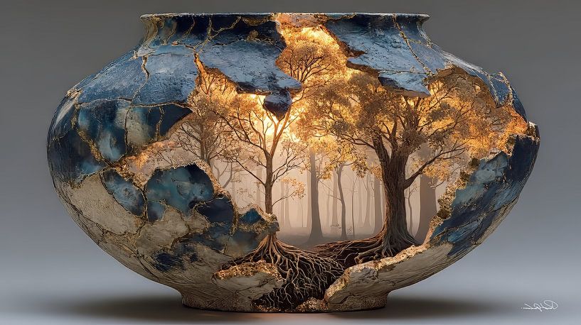 Nature in a Stone Jar by Gelissen Artworks