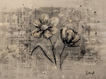 Dessin de fleurs sur Emiel de Lange