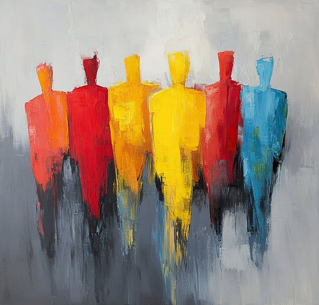 Figuren Farben | Abstrakte Menschen mit lebendigen Farben von Kunst Laune