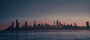 Skyline von New York City bei Sonnenaufgang, USA von Patrick Groß