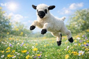 Lente! Lentesprong van een zwartneuslam