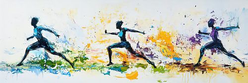 Running People | Active People in Colourful Background by Art Whims