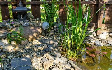Japanse tuin met tempel en vijver van Animaflora PicsStock