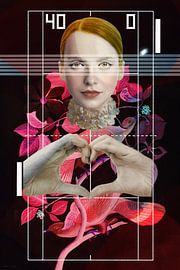 Lola, Love Game (1 van 4) warm rood, fuchsia, turquoise van Blikstjinder by Betty J