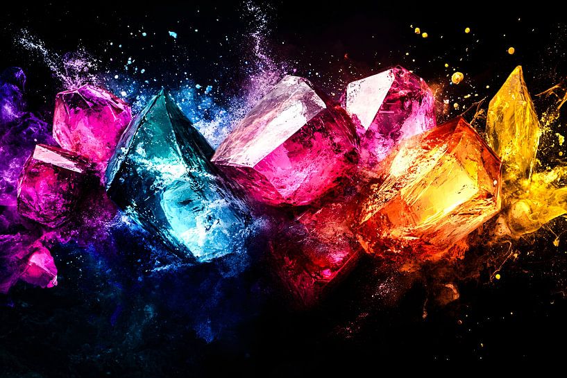 Bunte abstrakte Edelstein-Explosion von Imperial Art House
