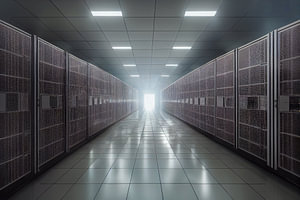 Daten Serverraum in einer großen Firma Illustration