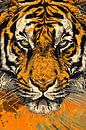 Beautiful tiger line art in dynamic colours by Art & Soul Creations thumbnail