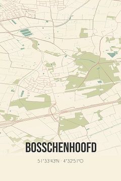 Vintage landkaart van Bosschenhoofd (Noord-Brabant) van MijnStadsPoster