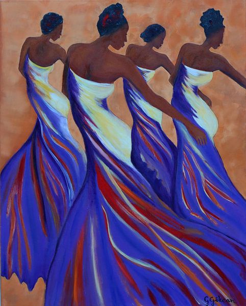 African women dancing by Gulserin Gokcan