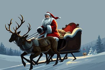 Santa Claus and the Reindeer Journey