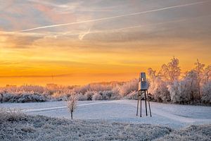 Winter op de Großes Holz steenberg in Bergkamen van Frank Heldt