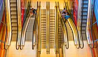 Colourful escalator in Rotterdam by Huub de Bresser thumbnail