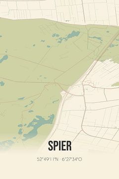 Vintage map of Spier (Drenthe) by Rezona