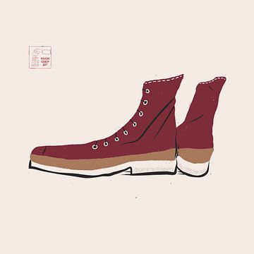 Bourgondische schoenen van Vision Grasp Art