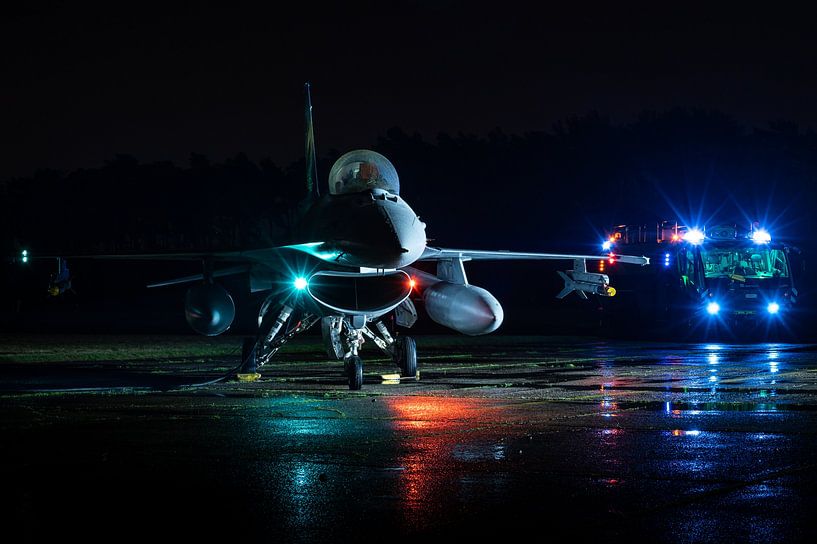F-16 ready for night flight by KC Photography