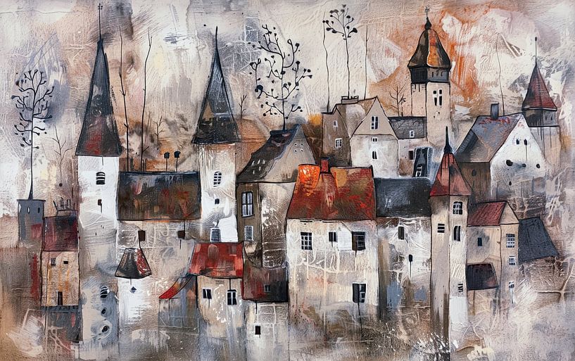 Mittelalterliches Stadtbild von Jutta Maria Pusl