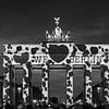 We love Berlin - Brandenburger Tor Berlin in besonderem Licht (Schwarzweiss) von Frank Herrmann