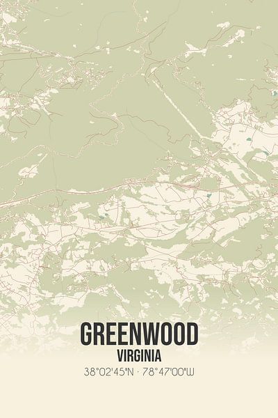Vintage map of Greenwood (Virginia), USA. by Prints of Place