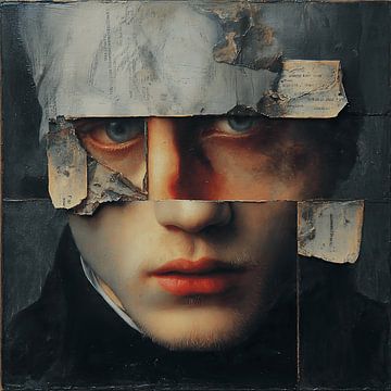 Man die boven verbrijzelde dromen staat