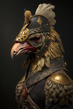 The quick rooster with the golden corset