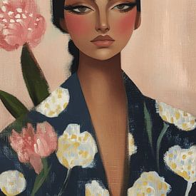 Modern portrait "Grace" by Carla Van Iersel