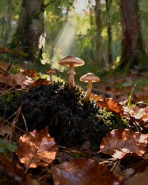 Paddenstoelen in het woud van Hayaam Studios