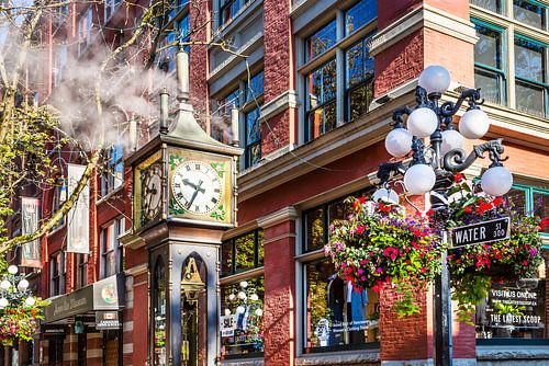 Historische stoomklok in Gastown in Vancouver