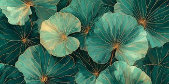 Water Lily in Green and Gold no. 3