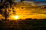 Zonsondergang in Friesland bij Bartlehiem. van Don Fonzarelli thumbnail