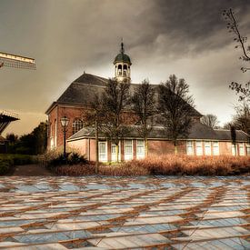 Collage Molen en Dorpskerk in 's-Gravenzande van PAM fotostudio