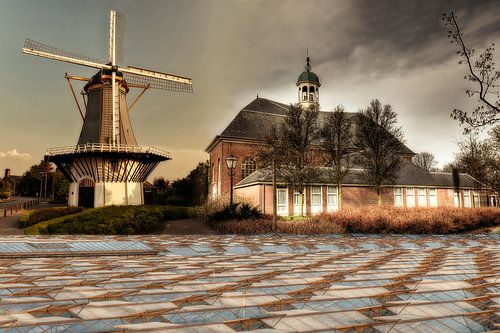 Collage Molen en Dorpskerk in 's-Gravenzande