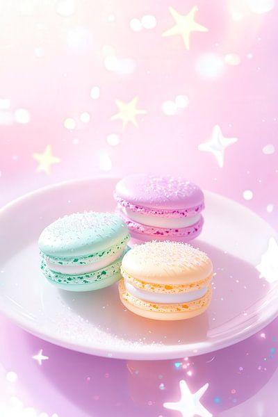 Delicate macarons in pastel colours by Poster Art Shop