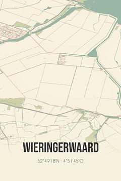 Vintage landkaart van Wieringerwaard (Noord-Holland) van Rezona