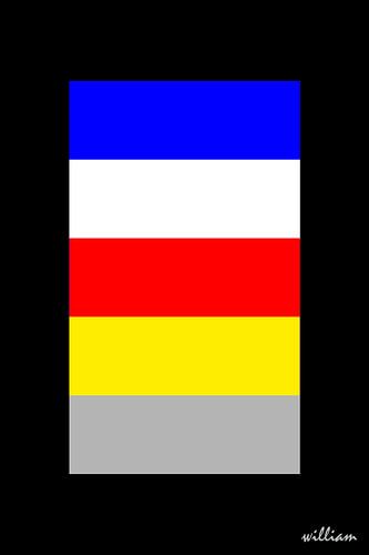 Entre les deux - Multicolore sur noir - portrait