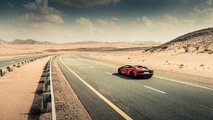 Lamborghini Aventador S Roadster vs. desert roads I van Dennis Wierenga