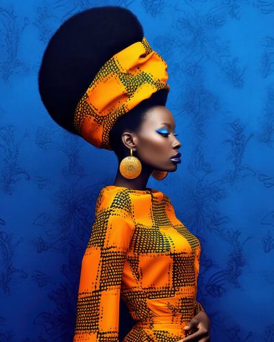 Colourful portrait of an African woman by Carla Van Iersel