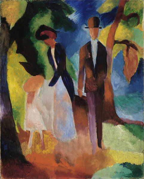 Mensen bij een Blue Lake, August Macke... van Meesterlijcke Meesters
