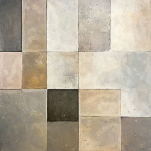 Zachte Structuren – Japandi Abstract Werk in Neutrale Kleuren