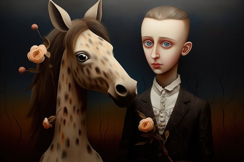 Man with his horse by Ton Kuijpers