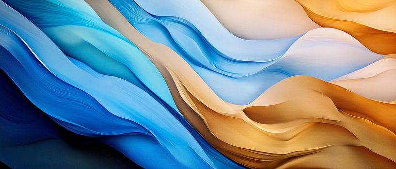 Golven van kleuren in zachte tinten van Poster Art Shop