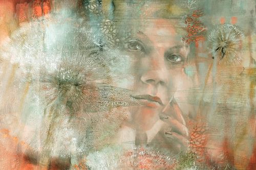 Tenderly - Nora and the dandelions: Variant in turquoise and red