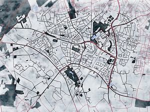Karte von Marl im stil 'White winter'