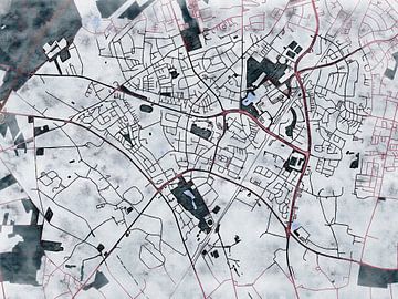 Kaart van Marl in de stijl 'White Winter' van Maporia
