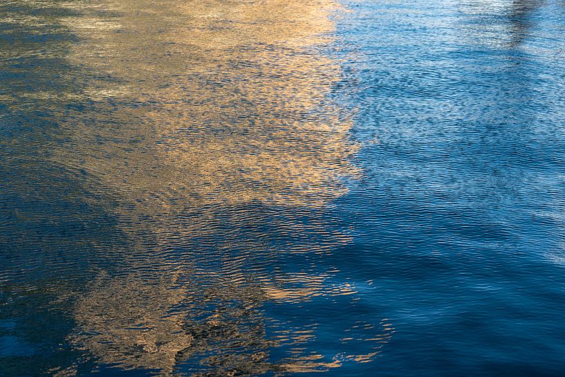 Golden yellow reflections in blue seawater 4 by Adriana Mueller