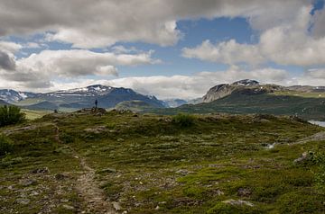 Einsamer Wanderer in Jotunheimen, Norwegen