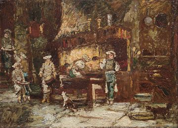 De keuken van de Rotisserie Twee pauwen, Adolphe Monticelli