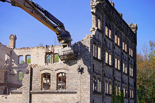 Sloop van het opslaggebouw van het Böllberger Mühle-complex in Halle ex in Halle