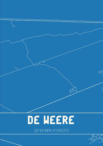 Blueprint | Map | De Weere (North Holland) by Prints of Place