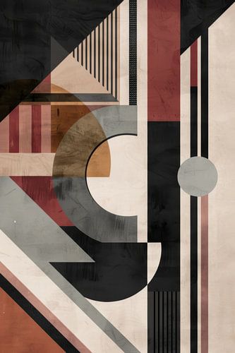 Geometrische harmonie - abstracte compositie in aardetinten